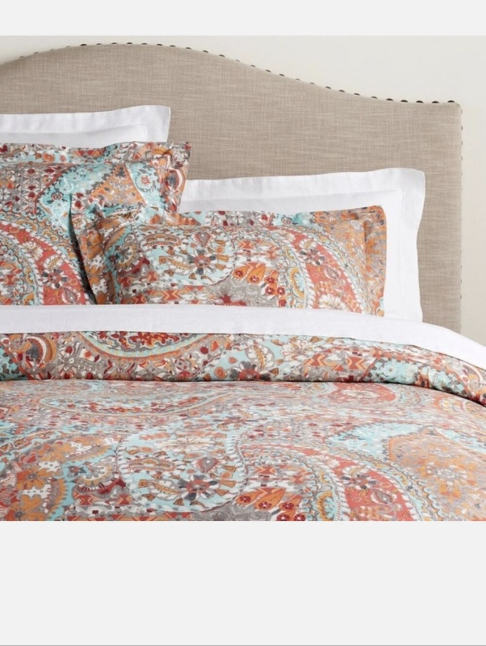 Pottery Barn Paloma Paisley Organic Cotton Standard Pillow Shams (2)